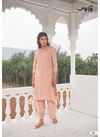 Light Pink Jansi Saanjh Linen Cotton With Embroidery Kurti With Bottom J-56